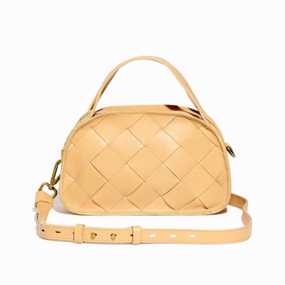 Madewell Woven Leather Crossbody Bag in Tan